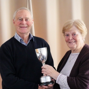 Sheil Marsland  (Tattenhall) presented with the Townsend Award for Lawn Improvement on behalf of the CA by John Dawson
