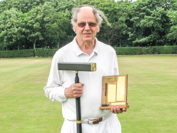 Alan Pidcock with his latest transportable mallet and the Southport Super B trophy