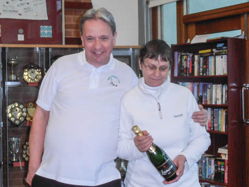 Jane Pringle receives the Runner Up trophy from Bury Chair Paul Kenworthy
