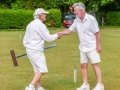 Runner up Alan Clark congratulates winner Brian Lewis